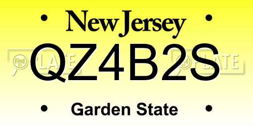 QZ4B2S New Jersey License Plate