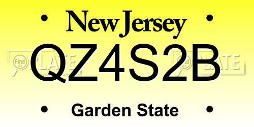 QZ4S2B New Jersey License Plate