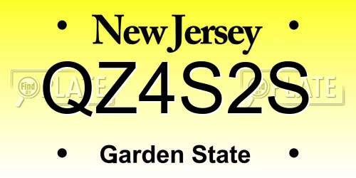 QZ4S2S New Jersey License Plate