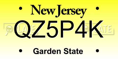 QZ5P4K New Jersey License Plate
