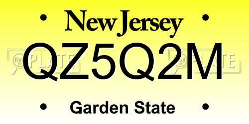 QZ5Q2M New Jersey License Plate