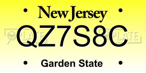 QZ7S8C New Jersey License Plate