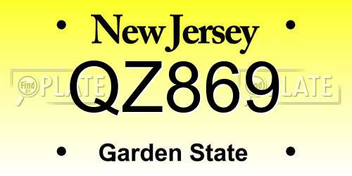 QZ869 New Jersey License Plate