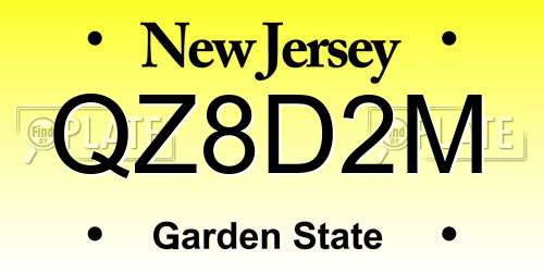 QZ8D2M New Jersey License Plate