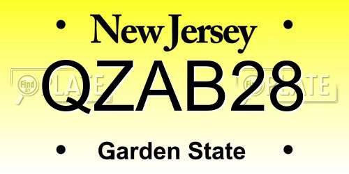 QZAB28 New Jersey License Plate
