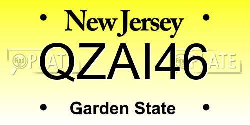 QZAI46 New Jersey License Plate