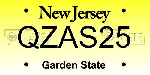 QZAS25 New Jersey License Plate