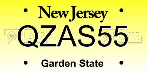 QZAS55 New Jersey License Plate