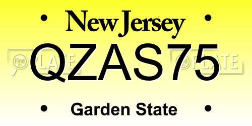 QZAS75 New Jersey License Plate