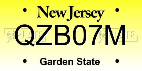 QZB07M New Jersey License Plate