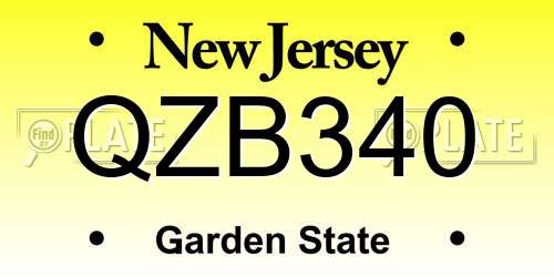 QZB340 New Jersey License Plate