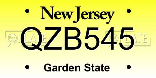 QZB545 New Jersey License Plate