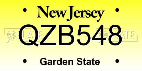 QZB548 New Jersey License Plate