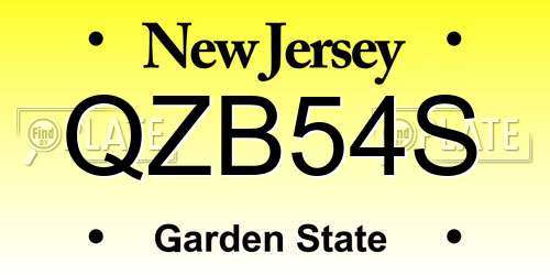 QZB54S New Jersey License Plate
