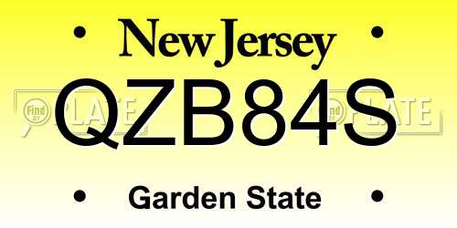 QZB84S New Jersey License Plate