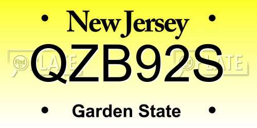 QZB92S New Jersey License Plate