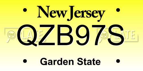QZB97S New Jersey License Plate
