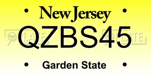 QZBS45 New Jersey License Plate