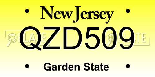 QZD509 New Jersey License Plate