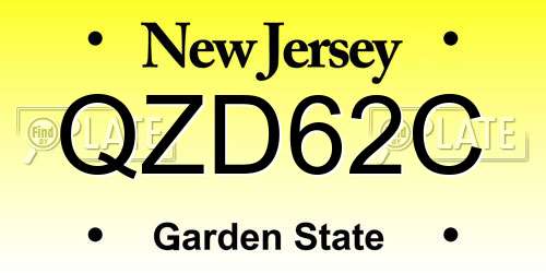 QZD62C New Jersey License Plate