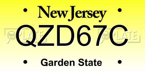 QZD67C New Jersey License Plate