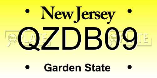 QZDB09 New Jersey License Plate