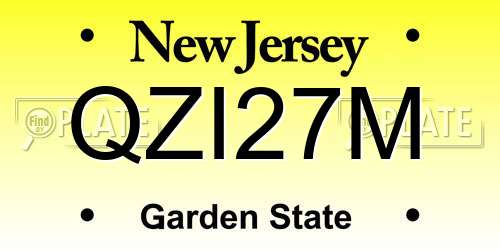 QZI27M New Jersey License Plate