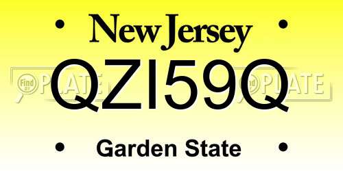 QZI59Q New Jersey License Plate