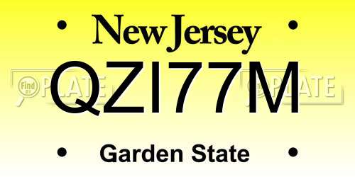 QZI77M New Jersey License Plate