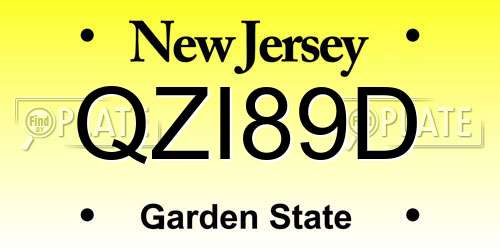 QZI89D New Jersey License Plate