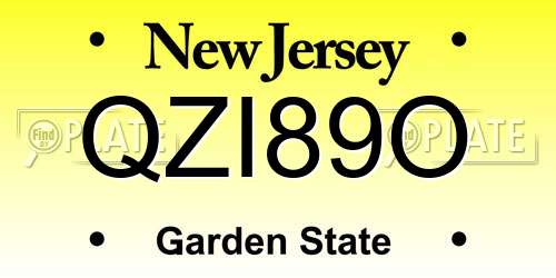 QZI89O New Jersey License Plate