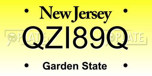 QZI89Q New Jersey License Plate