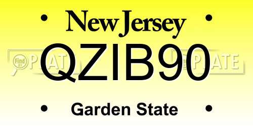 QZIB90 New Jersey License Plate