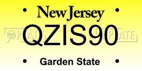 QZIS90 New Jersey License Plate