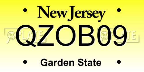 QZOB09 New Jersey License Plate