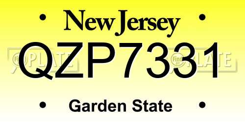 QZP7331 New Jersey License Plate