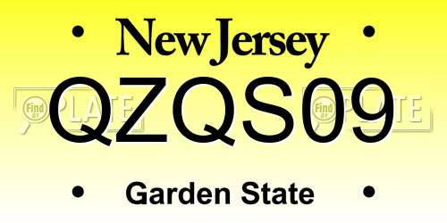 QZQS09 New Jersey License Plate
