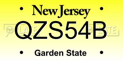 QZS54B New Jersey License Plate