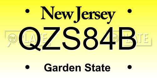 QZS84B New Jersey License Plate