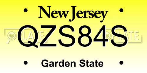QZS84S New Jersey License Plate