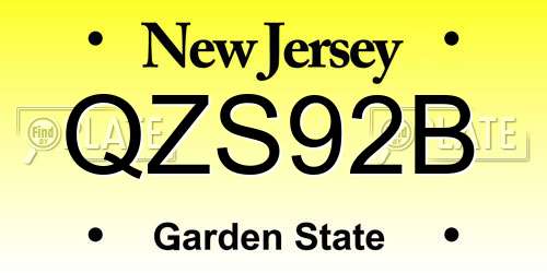 QZS92B New Jersey License Plate