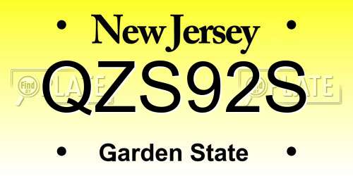 QZS92S New Jersey License Plate
