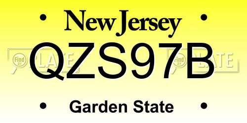 QZS97B New Jersey License Plate