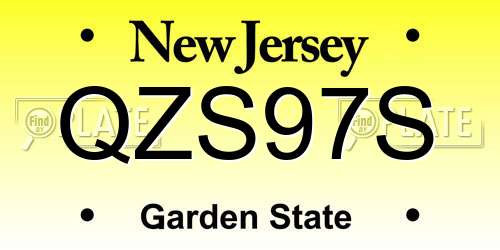 QZS97S New Jersey License Plate