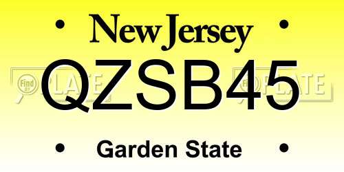QZSB45 New Jersey License Plate