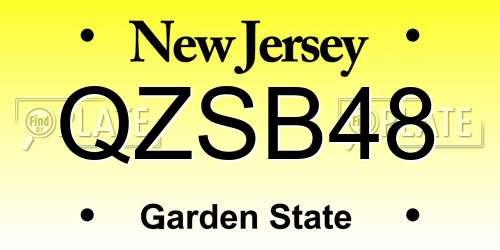 QZSB48 New Jersey License Plate