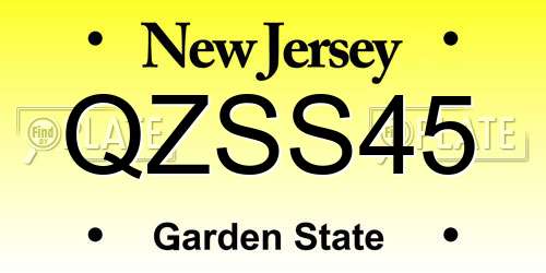 QZSS45 New Jersey License Plate