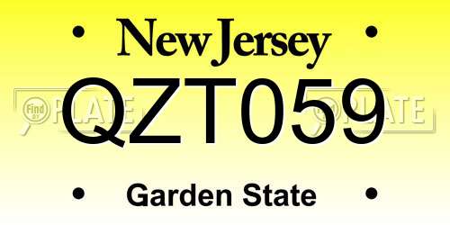 QZT059 New Jersey License Plate