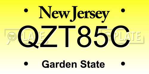 QZT85C New Jersey License Plate