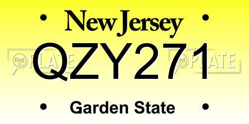 QZY271 New Jersey License Plate